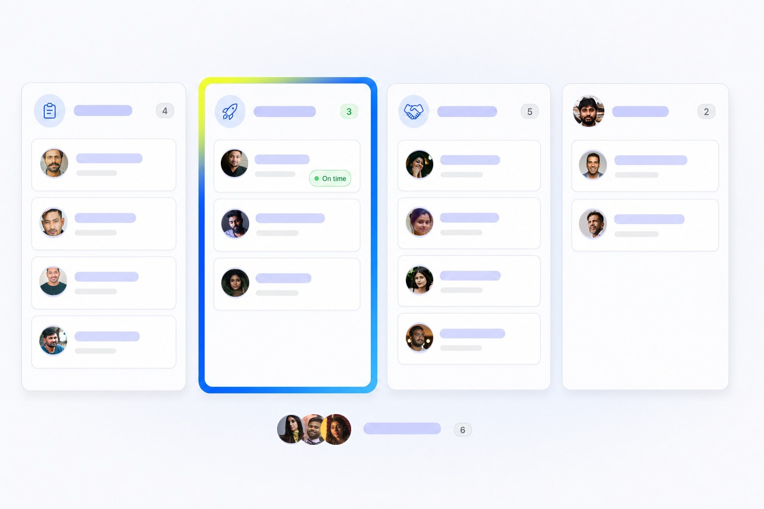 Creator collaboration board showing brief status, submissions and approvals in one place