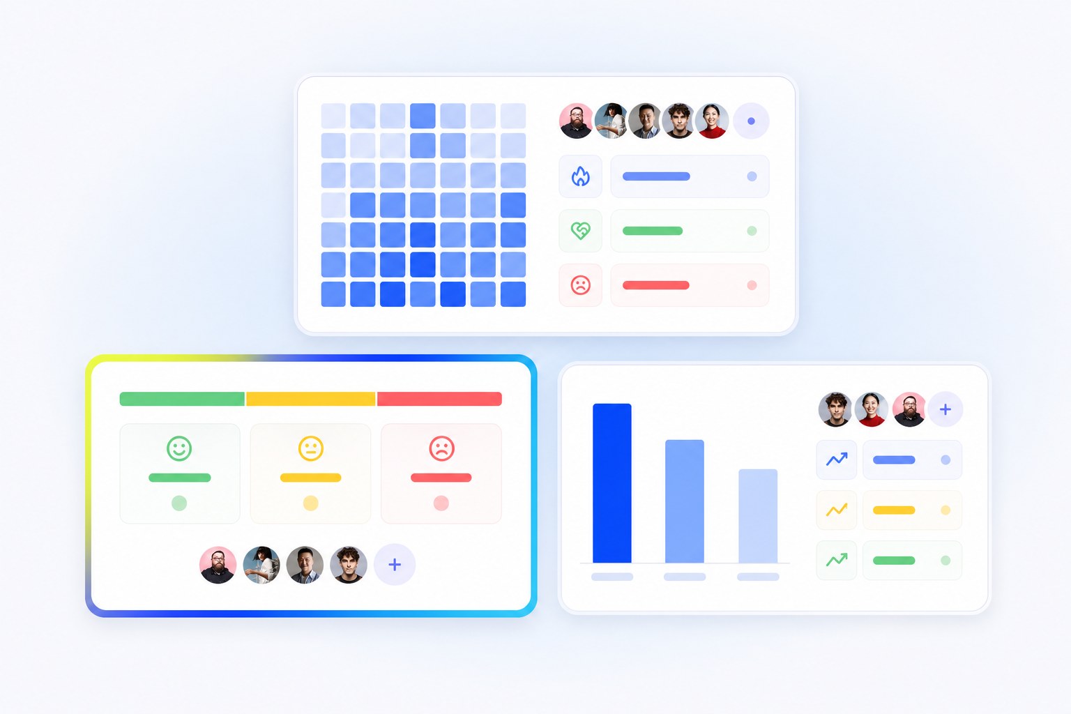 Heatmap, sentiment strip and benchmark cards used daily by an Indian retail marketing team